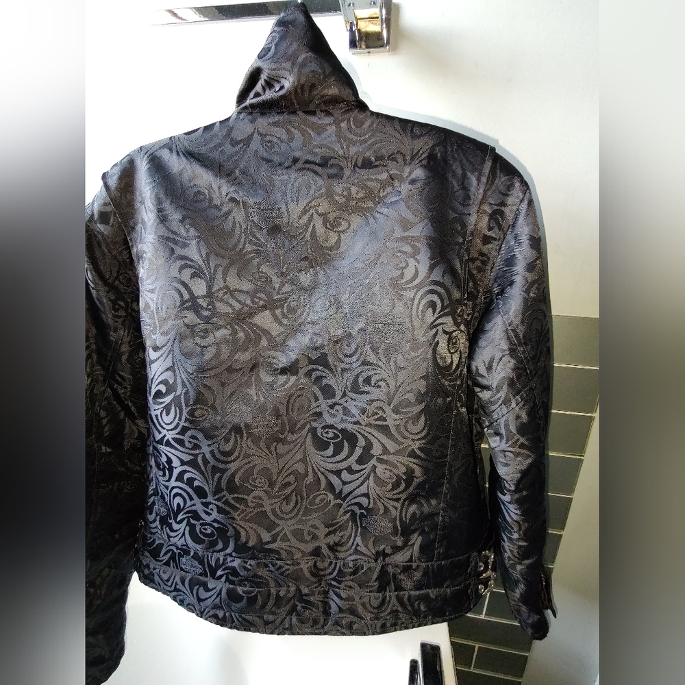 Harley-Davidson Black Floral Bomber Jacket - Picture 2 of 10